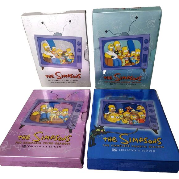 The Simpsons Complete Seasons 1-4 Box DVD Sets - USED: GOOD! 1 2 3 4 - Picture 1 of 16